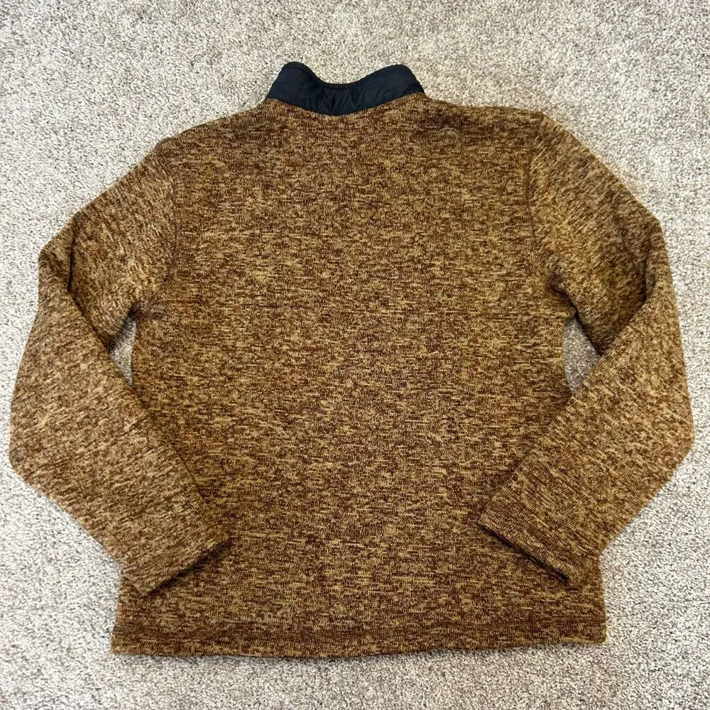 Eddie‎ Bauer 1/4 Zip Pullover Sweater Men Size Medium Brown Pocket (335)